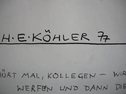 H. E. Köhler Wirtschaftsprognostiker Tuschzeichnung 1977 FAZ erschienen