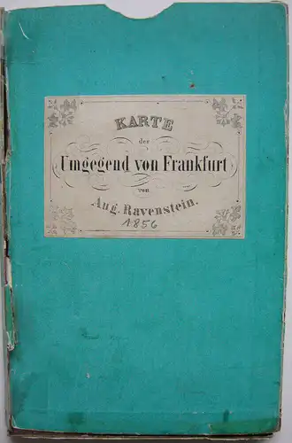 Topografische Karte Frankfurter Gebiet Mainz Kolor Stahlstich Ravenstein 1856