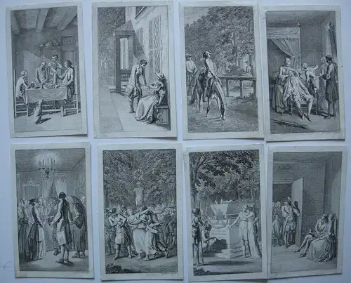 Daniel Chodowiecki (1726-1801) Aus Bunkels Leben 8 Orig. Radierungen 1778