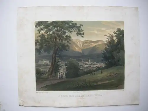 Ischl Kaiservilla Oberösterreich Österreich Lithografie Czerny 1840 Loser