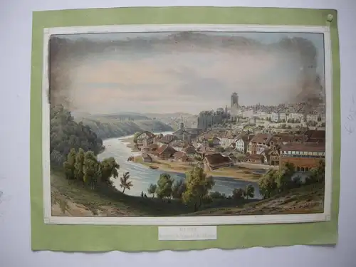 Bern Gesamtansicht Bern Orig Farblithografie 1830 Schweiz