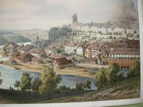 Bern Gesamtansicht Bern Orig Farblithografie 1830 Schweiz