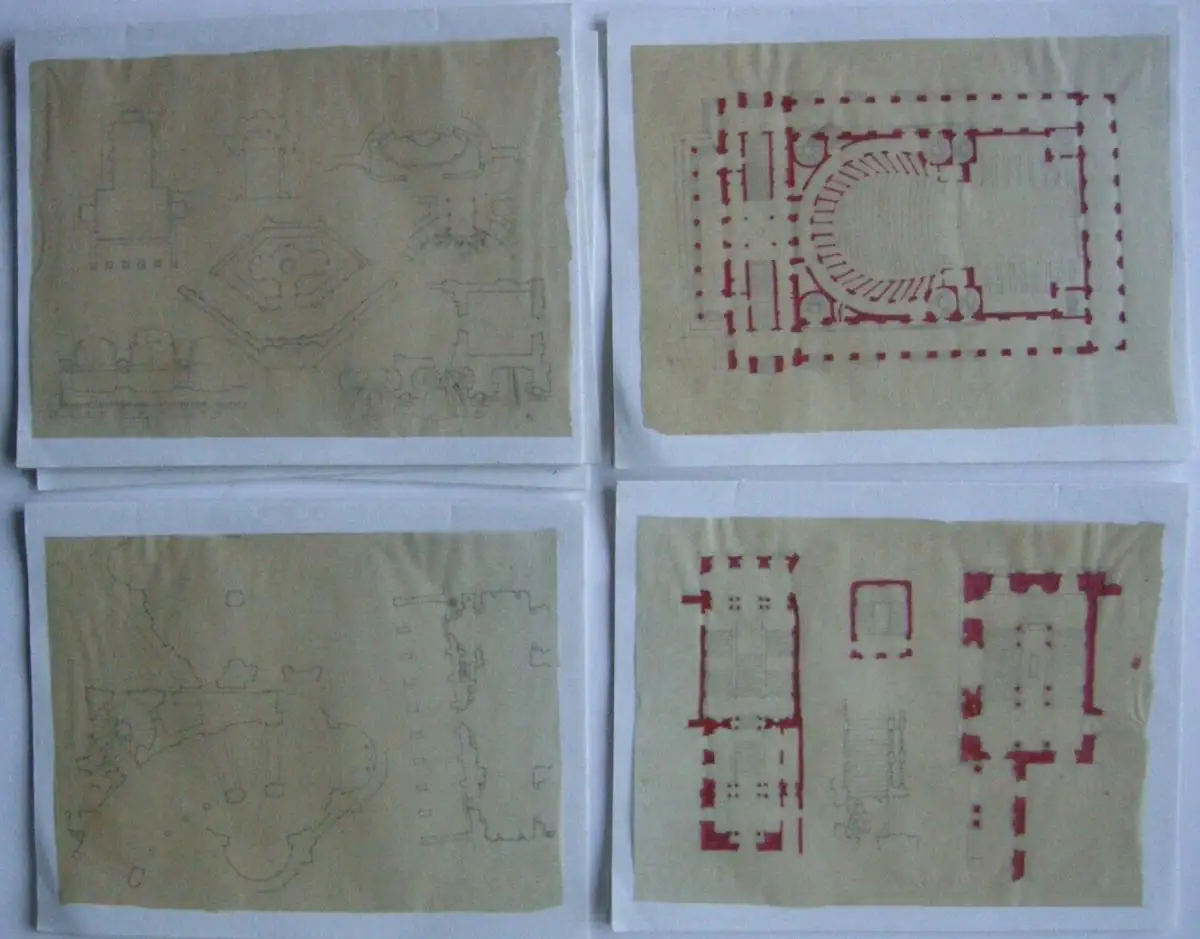 Emil von Lange (1841-1926) Skizzenbücher Architektur Bleistift Aquarell 1861 10