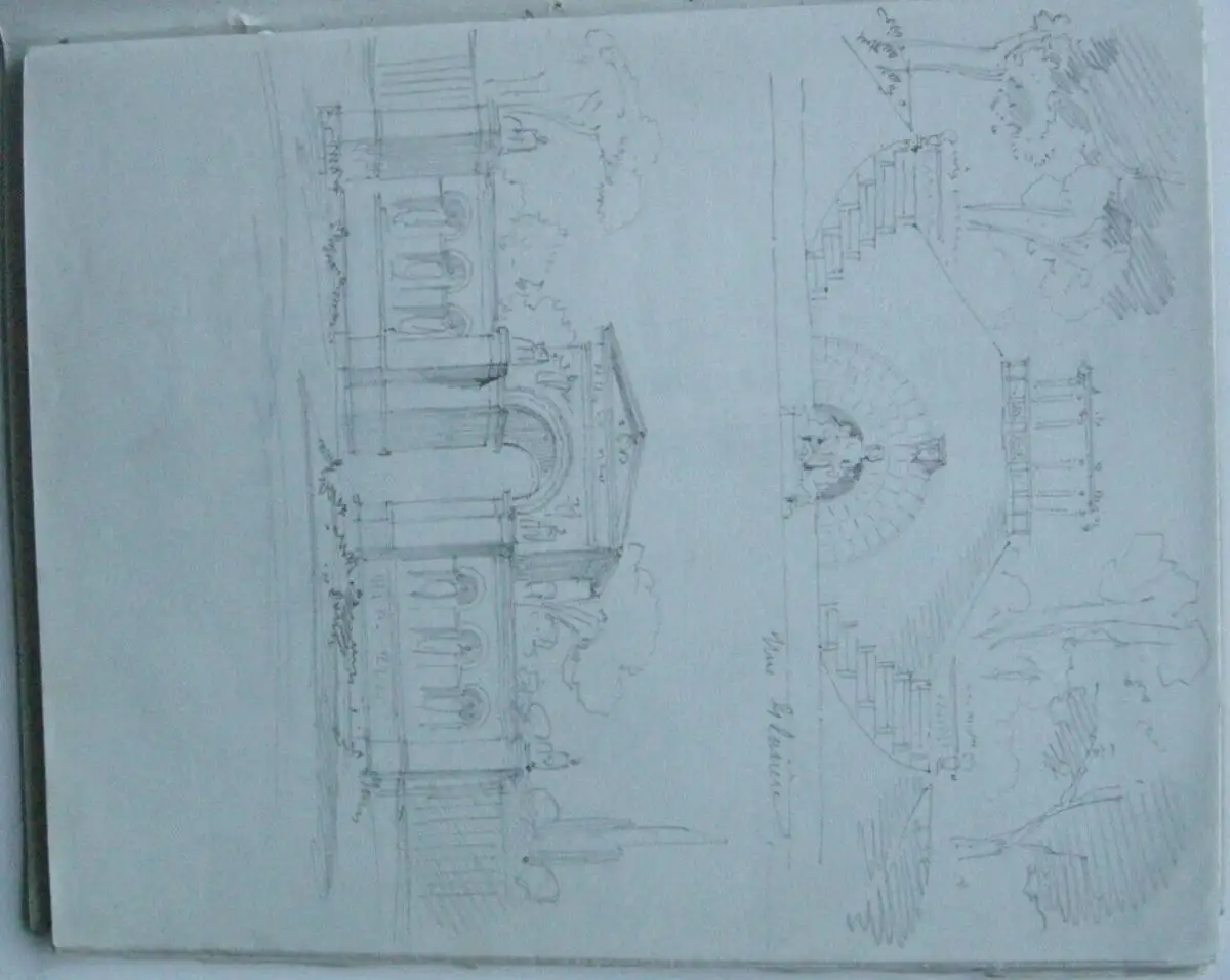 Emil von Lange (1841-1926) Skizzenbücher Architektur Bleistift Aquarell 1861 12