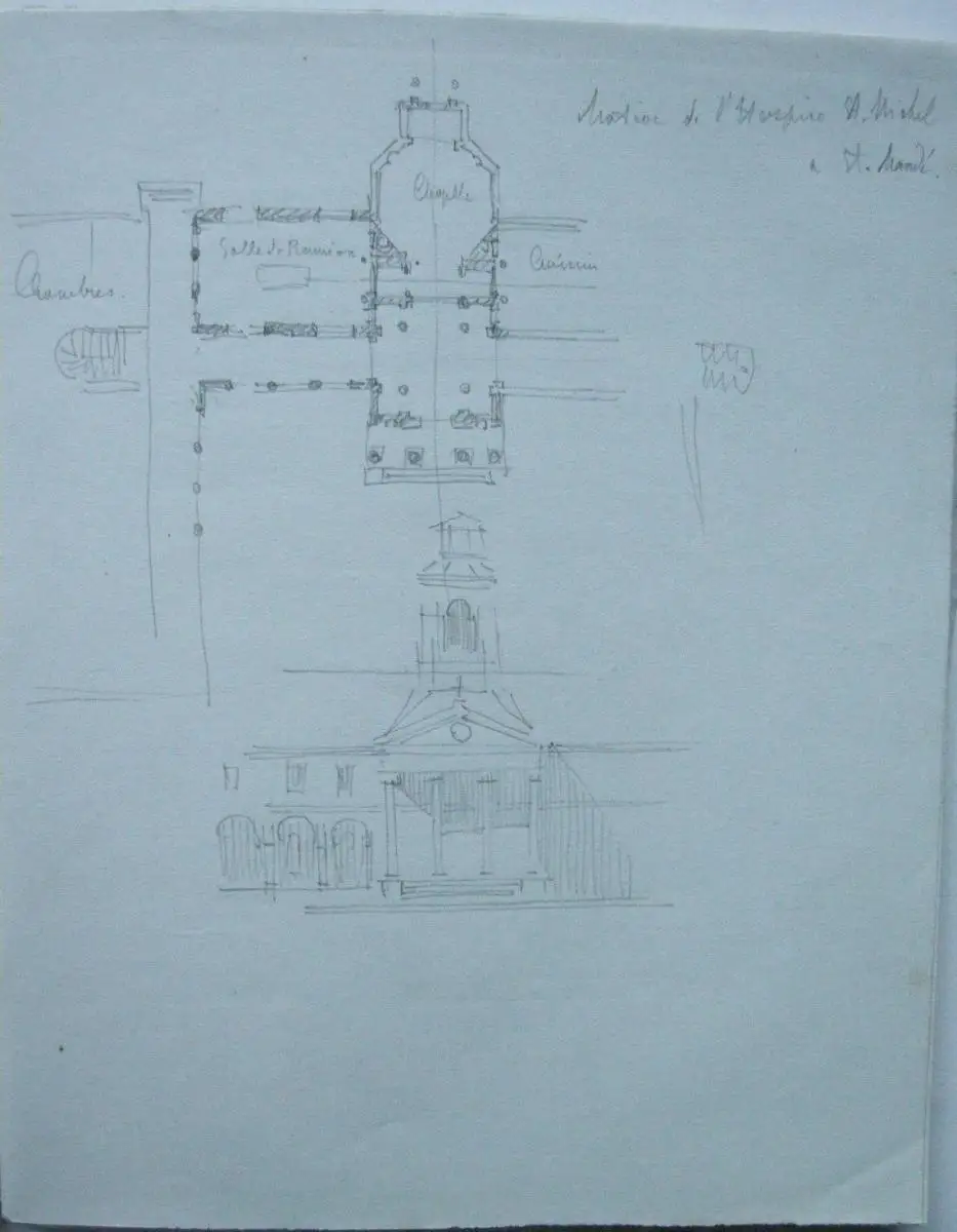 Emil von Lange (1841-1926) Skizzenbücher Architektur Bleistift Aquarell 1861 13