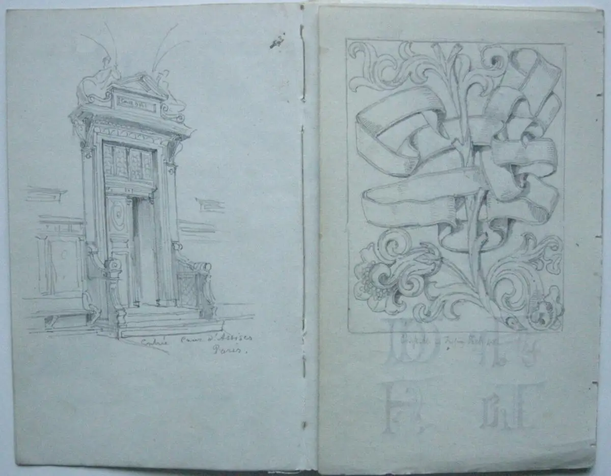 Emil von Lange (1841-1926) Skizzenbücher Architektur Bleistift Aquarell 1861 16