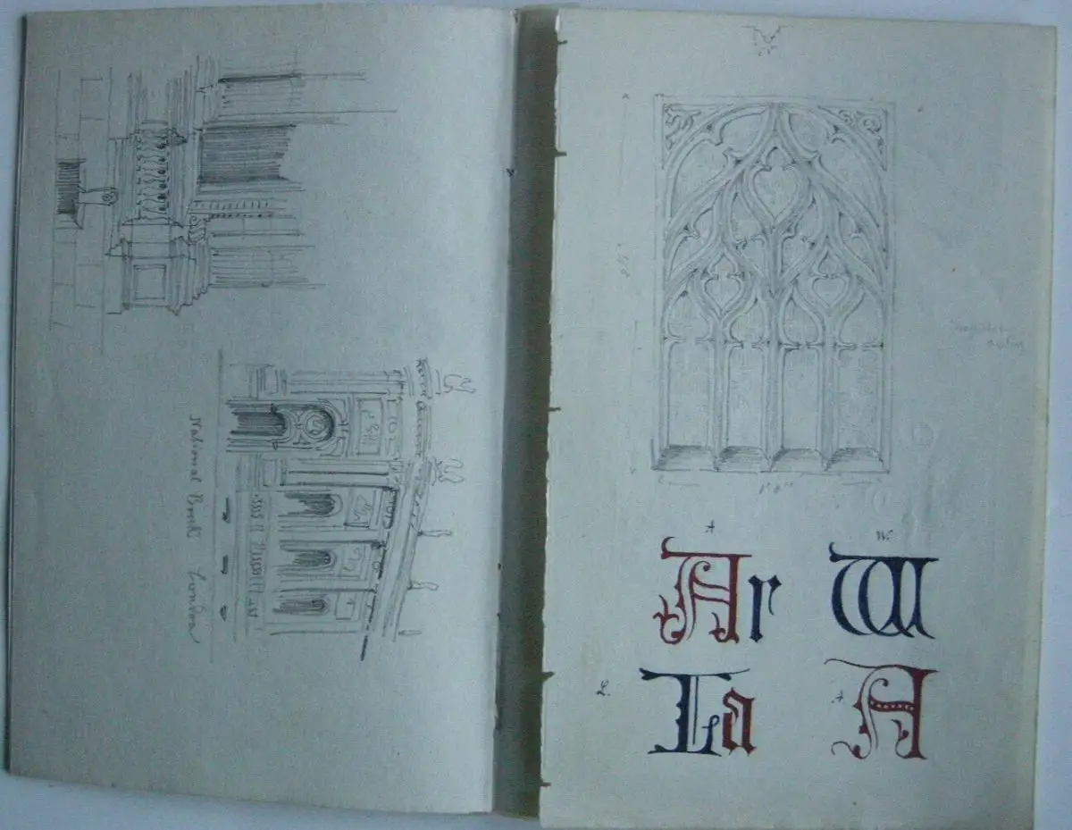 Emil von Lange (1841-1926) Skizzenbücher Architektur Bleistift Aquarell 1861 17