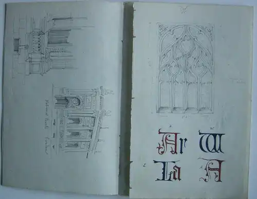 Emil von Lange (1841-1926) Skizzenbücher Architektur Bleistift Aquarell 1861