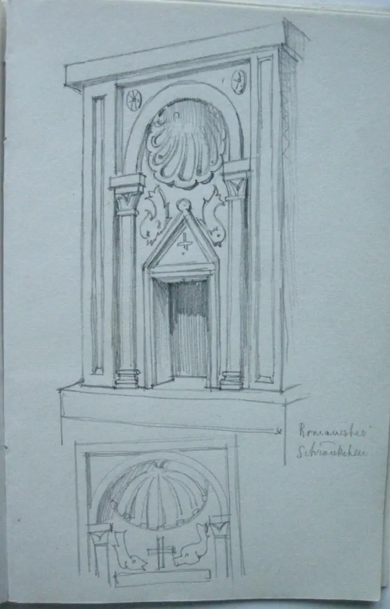 Emil von Lange (1841-1926) Skizzenbücher Architektur Bleistift Aquarell 1861 18