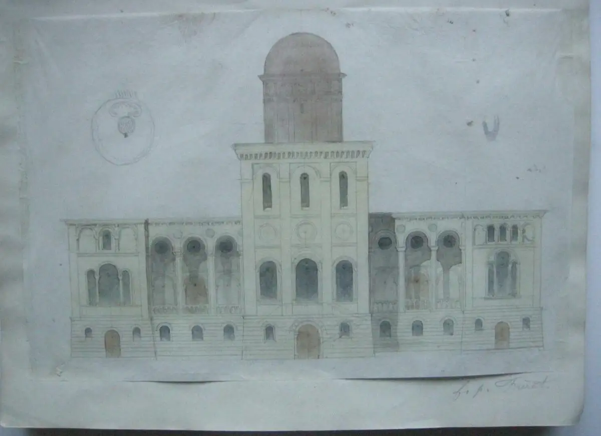 Emil von Lange (1841-1926) Skizzenbücher Architektur Bleistift Aquarell 1861 3
