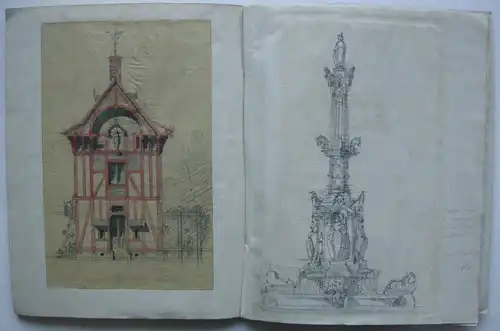 Emil von Lange (1841-1926) Skizzenbücher Architektur Bleistift Aquarell 1861