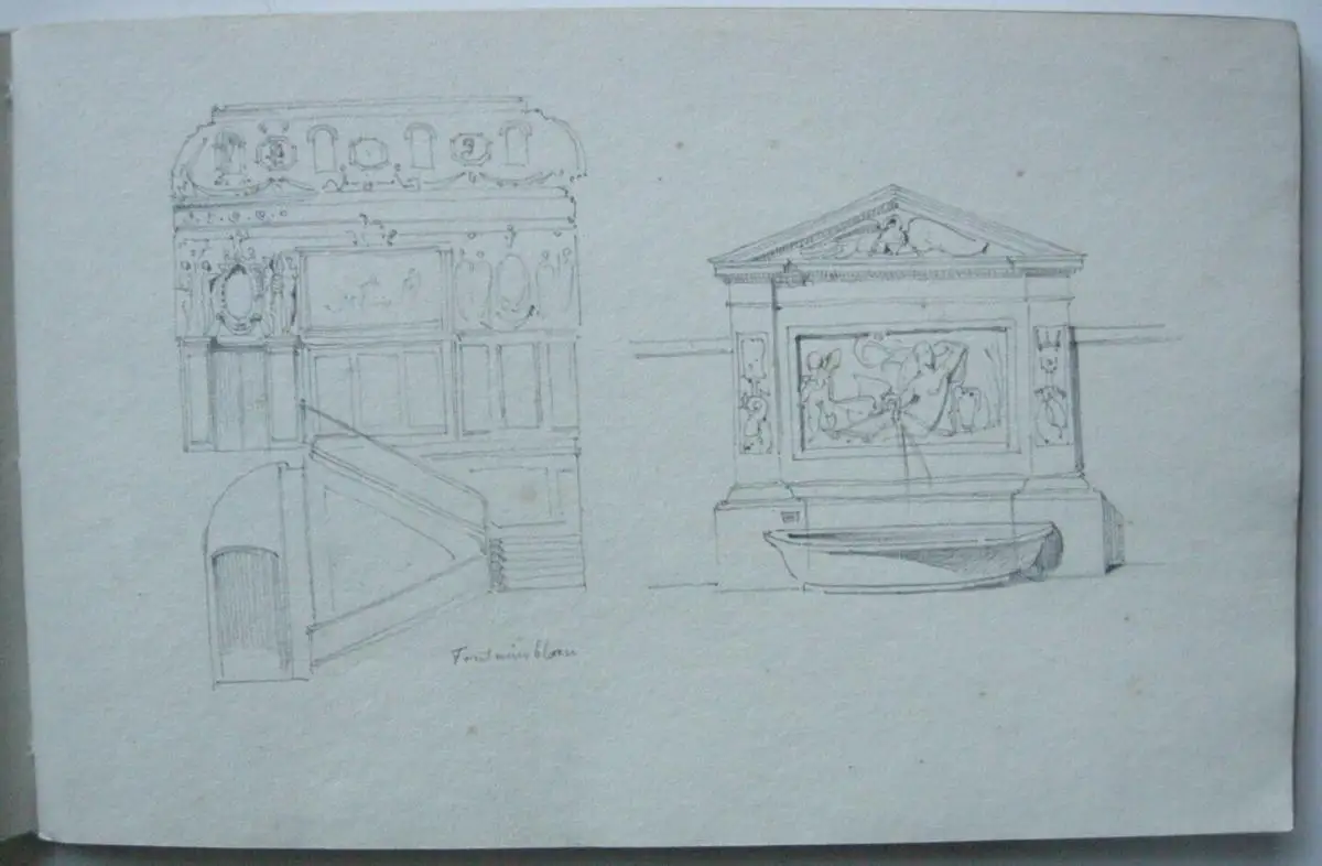 Emil von Lange (1841-1926) Skizzenbücher Architektur Bleistift Aquarell 1861 7