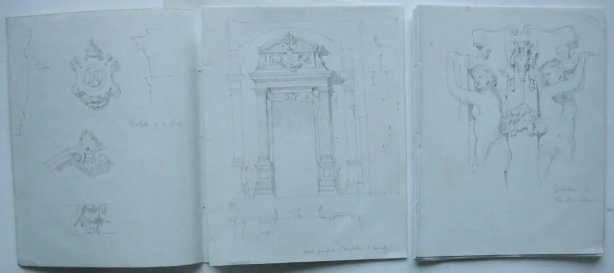 Emil von Lange (1841-1926) Skizzenbücher Architektur Bleistift Aquarell 1861 9