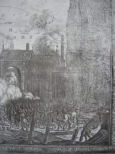 Kronborg Hamletschloss Danmark 2. Nordischer Krieg Belagerung Kupferstich 1696