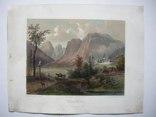 Tragöss Grüner See Österreich Steiermark Lithografie Czerny 1840