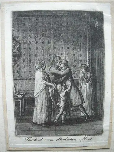 Daniel Chodowiecki (1726-1801) 4 Radierungen Die Familie Hiermer 1797 Lang's Alm