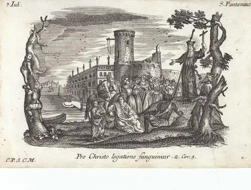 Gebrüder Klauber Heiliger Pantaenus von Alexandria Theologe Kupferstich 1750