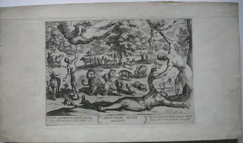 Antonio Tempesta (1555-1630) Kain erschlägt Abel Orig. Radierung 1613