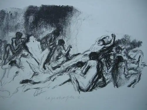 Max Mayrshofer  (1875-1950)  Inferno Orig. Lithografie um 1910 signiert
