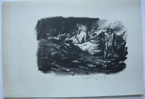 Max Mayrshofer  (1875-1950) Inferno II Orig. Lithografie um 1910 signiert
