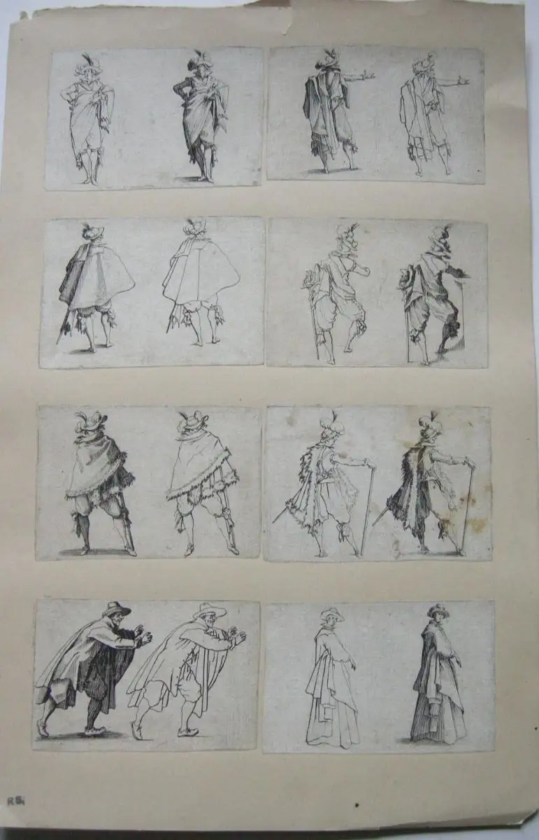 Jacques Callot (1592-1635) Les Caprices 8 Radierungen Mode 17. Jh. Manierismus 0