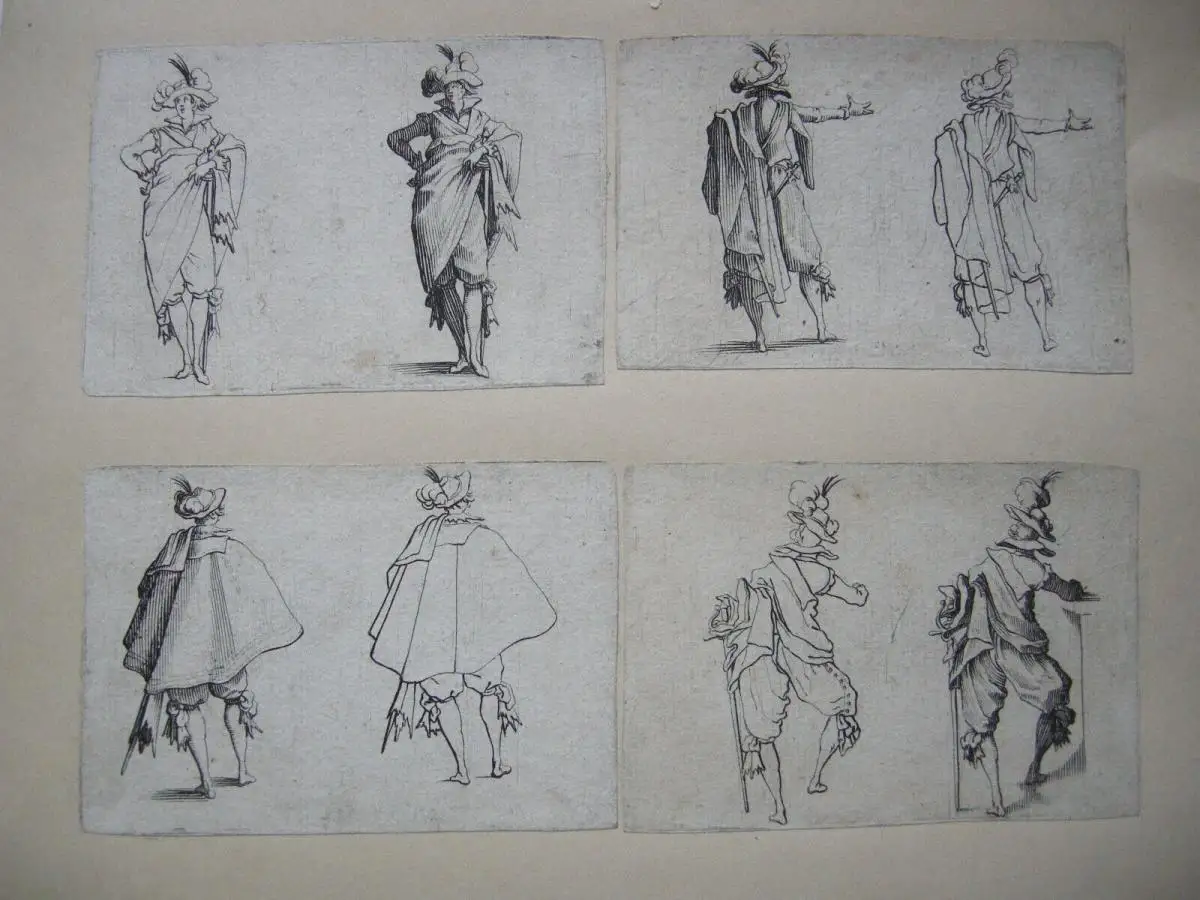 Jacques Callot (1592-1635) Les Caprices 8 Radierungen Mode 17. Jh. Manierismus 1