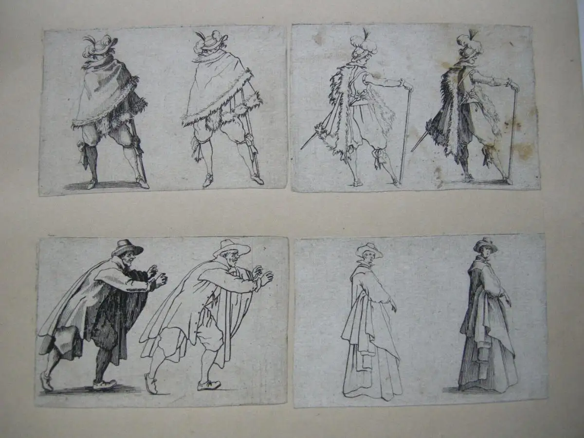 Jacques Callot (1592-1635) Les Caprices 8 Radierungen Mode 17. Jh. Manierismus 2