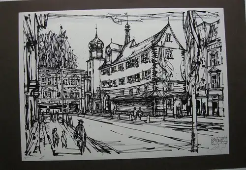 Hans Prähofer (1920-2005) Rosenheim altstadt Serigrafie 1984 signiert