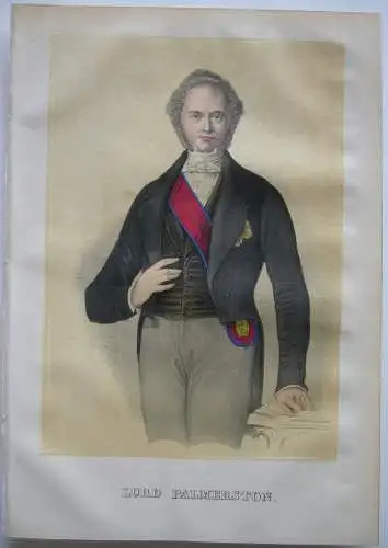 Lord Palmerstone (1784-1865) Britischer Staatsmann Farblithografie 1855