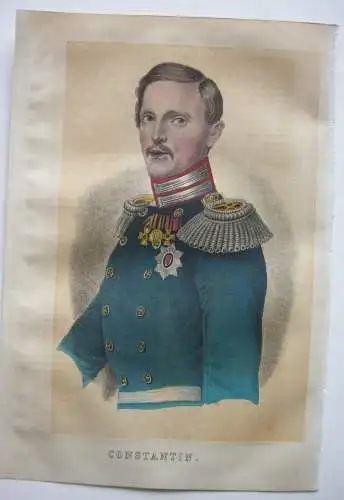 Konstantin Nikolajew (1827-1892) Sohn von Zar Nikolaus I. Farblithografie 1855