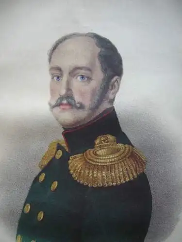 Nicolaus I.  (1796-1855) Kaiser Zar von Russland Farblithografie 1855