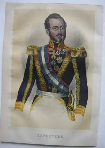 Joaquin F. Espartero (1792-1879) Spanischer General Farblithografie 1855