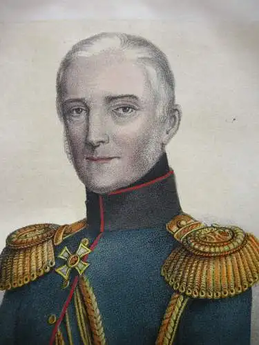 Michail Woronzow (1782-1856) Russischer Offizier Politiker Farblithografie 1855