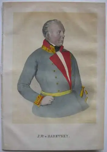 J. W. von Radetzky (1766-1858) Österreich Feldmarschal Farblithografie 1855