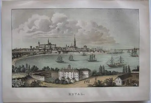 Tallinn Reval Lettland Gesamtansicht Baltikum Orig Lithographie 1855