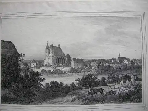Geithain Leipzig Sachsen Lithographie 1842 C. W. Arldt