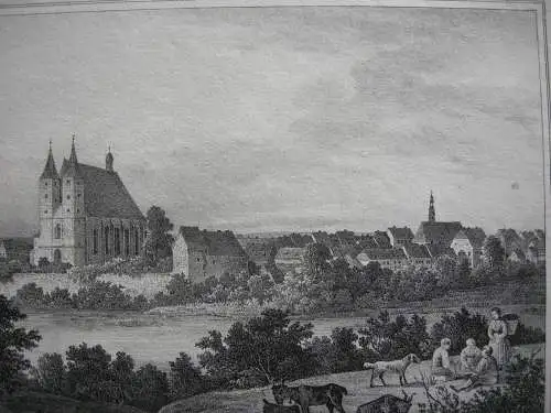 Geithain Leipzig Sachsen Lithographie 1842 C. W. Arldt