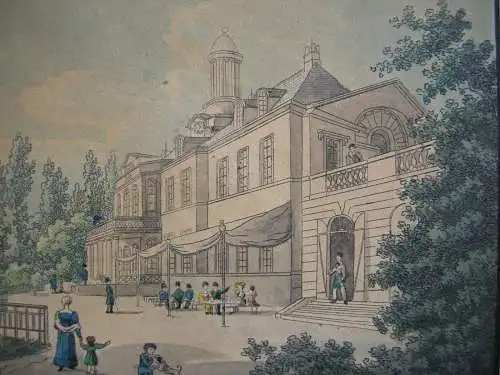 F. R. Naumann Dresden Findlaters Palais Elbseite altkolor Umriss-Radierung 1820