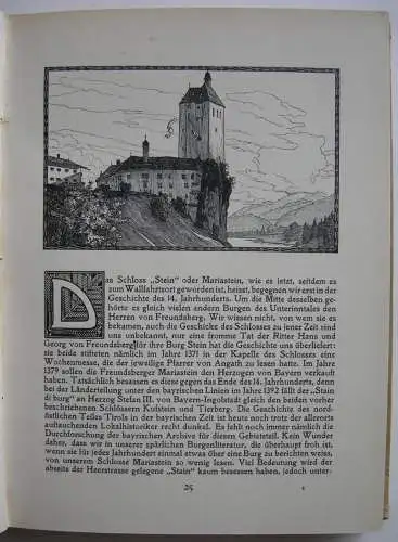 Schwarz Tirolische Schlösser 1. Heft Unteriintal  1907 Illustrationen
