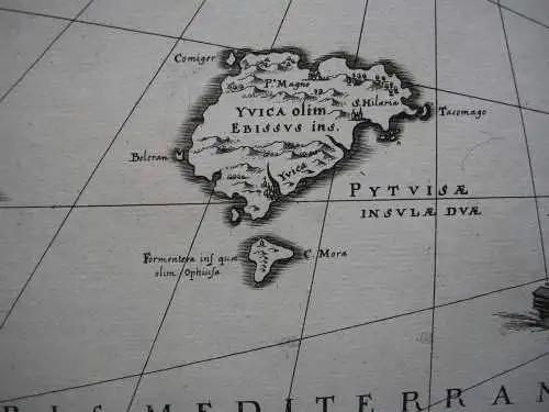 Espana Spanien Baleares Mallorca Menorca Ibiza Orig. Kupferstich Bleau 1640