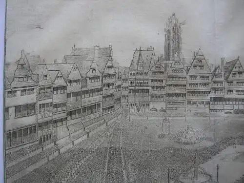 Frankfurt am Main Krönung Karl VI. Zug zum Römer Orig Kupferstich 1711