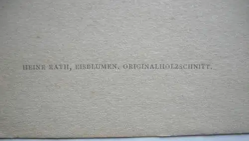 Heine Rath (11873-1970) Eisblumen Orig Farbholzschnitt  1910 monogr.