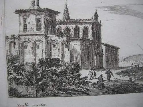 Gabriel Perelle (1603-1677) Palast am Wasser Orig Kupferstich 1660 N. Visscher