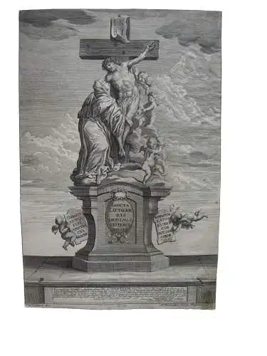 Hl. Luitgard Statue Karlsbrücke Prag Kupferstich 1714 Aug. Neurautter Kulick