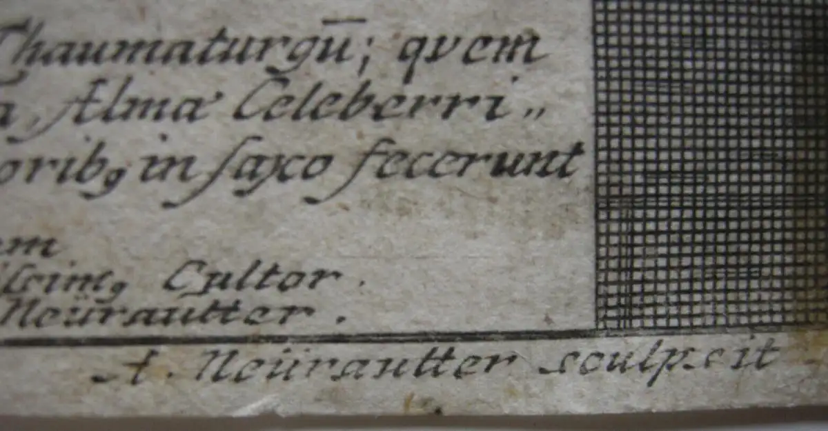 Hl. Franz-Xaver Statue Karlsbrücke Prag Kupferstich 1714 Aug. Neurautter Prokoff 5