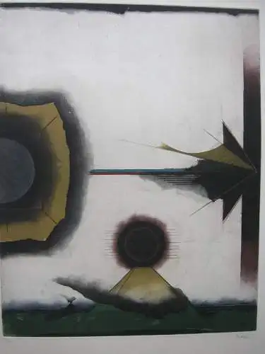 Tuvia Beeri (1929-2022) Abstrakte Komposition Orig Aquatinat-Radierung 43/100