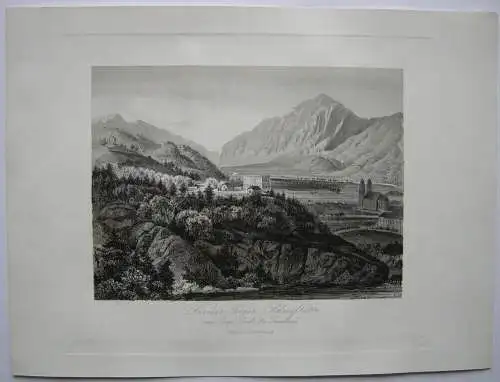 Kaiser Jäger Schiesstätte Isel Tirol Österreich Orig Stahlstich 1840