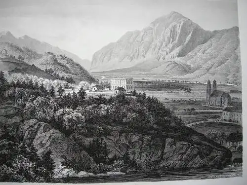 Kaiser Jäger Schiesstätte Isel Tirol Österreich Orig Stahlstich 1840