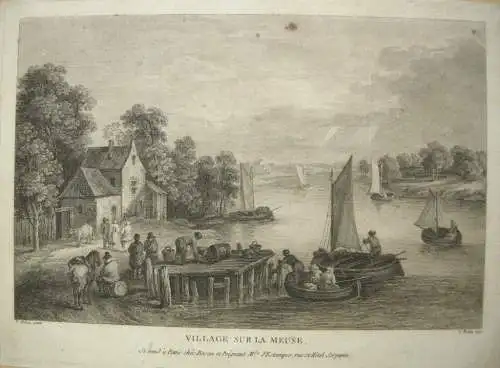 Theodor Michau Dorf an der Maas Orig Kupferstich 1720