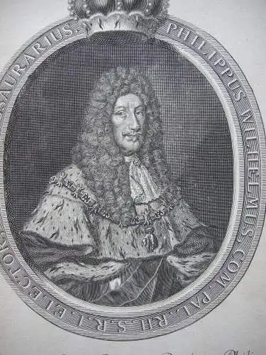 Philipp Wilhelm Pfalzgraf Kurfürst Pfalz (1615-1690) Kupferstich Klauber 1750